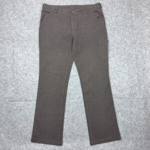 Duluth Trading Pants Womens 14x31 Brown WearWithAll Ponte Knit Stretch Pockets